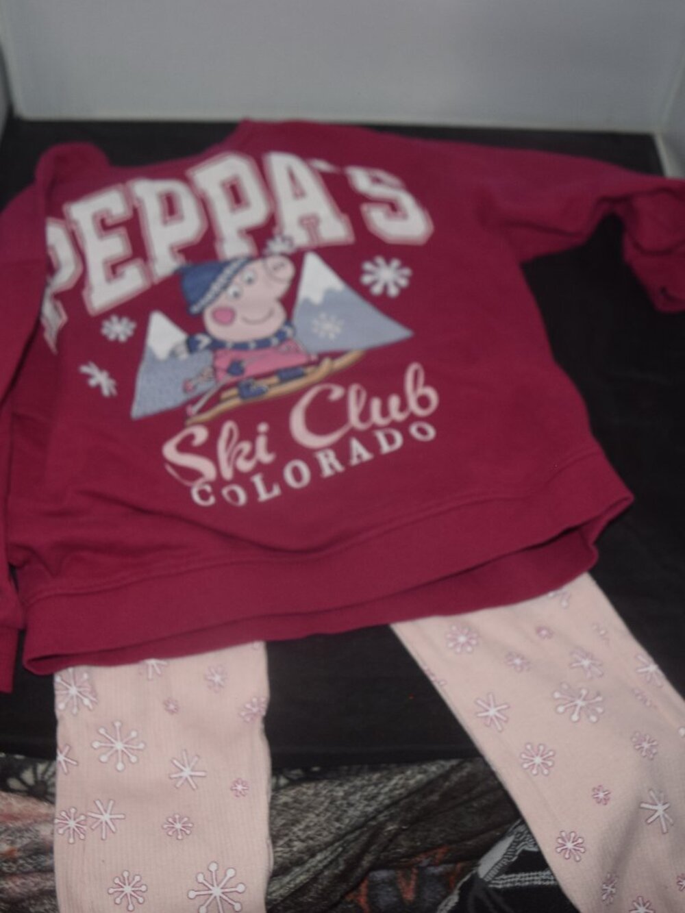 Peppa Pig Girls Ski Club Colorado Sweatshirt Leggings Set Size 5T